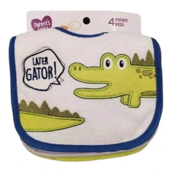 Gator Bibs 4 pack Baby Boy Bib Gift Set Feeding Essentials for baby. - Picture 7 of 7